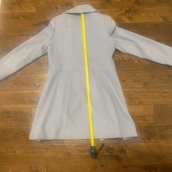 Kristen Blake Women's Wool Blend Walking Coat, Light Blue Long Jacket Peacoat - Picture 8 of 12